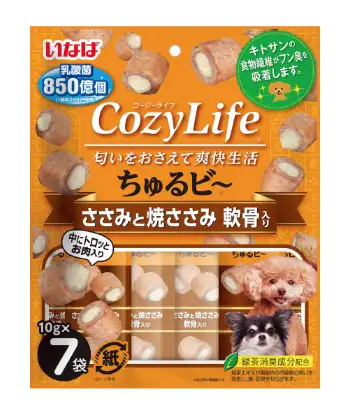 Купить inaba cozy life лакомство для собак куриное филе с запеченными куриными хрящами