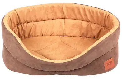 ZOOexpress лежанка для собак и кошек "Classic" искусственная замша, коричневая