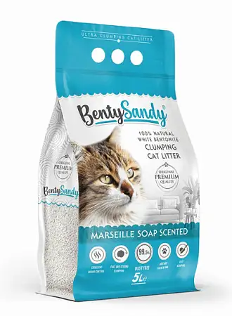 Купить bentysandy marseille soap наполнитель для кошачьего туалета комкующийся, глиняный, с ароматом марсельского мыла